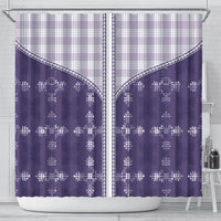 Purple Hawaii Paniolo Quilt Motif Shower Curtain