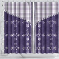 Purple Hawaii Paniolo Quilt Motif Shower Curtain