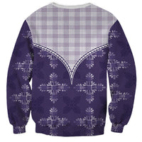 Purple Hawaii Paniolo Quilt Motif Sweatshirt