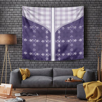 Purple Hawaii Paniolo Quilt Motif Tapestry