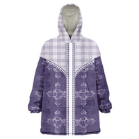 Purple Hawaii Paniolo Quilt Motif Wearable Blanket Hoodie