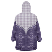 Purple Hawaii Paniolo Quilt Motif Wearable Blanket Hoodie