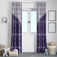 Purple Hawaii Paniolo Quilt Motif Window Curtain