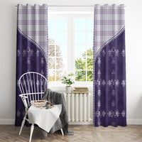 Purple Hawaii Paniolo Quilt Motif Window Curtain