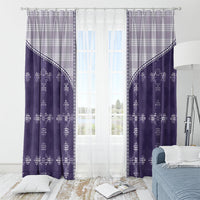 Purple Hawaii Paniolo Quilt Motif Window Curtain