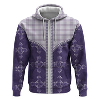 Purple Hawaii Paniolo Quilt Motif Zip Hoodie