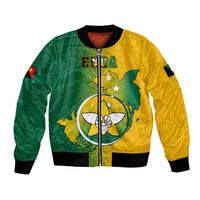 Papua New Guinea Enga Province Bomber Jacket Mix Coat Of Arms Polynesian Pattern LT05 Unisex Green - Polynesian Pride