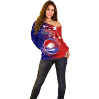 Personalized Papua New Guinea Central Province Off Shoulder Sweater Mix Coat Of Arms Polynesian Pattern LT05 - Polynesian Pride