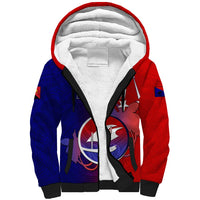 Personalized Papua New Guinea Central Province Sherpa Hoodie Mix Coat Of Arms Polynesian Pattern LT05 Unisex Blue - Polynesian Pride