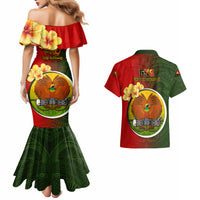 Papua New Guinea Eastern Highlands Province Couples Matching Mermaid Dress and Hawaiian Shirt Mix Coat Of Arms Polynesian Pattern LT05 - Polynesian Pride