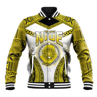 Personalised Niue The Rock Of Polynesia Baseball Jacket Peniamina Gospel Day Yellow Version