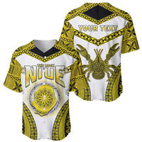 Personalised Niue The Rock Of Polynesia Baseball Jersey Peniamina Gospel Day Yellow Version LT05 - Polynesian Pride