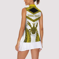 Personalised Niue The Rock Of Polynesia Women Sleeveless Polo Shirt Peniamina Gospel Day Yellow Version