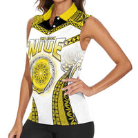 Personalised Niue The Rock Of Polynesia Women Sleeveless Polo Shirt Peniamina Gospel Day Yellow Version