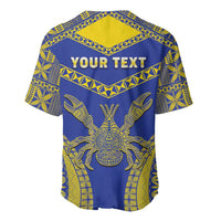 Personalised Niue The Rock Of Polynesia Baseball Jersey Peniamina Gospel Day Blue Version LT05 - Polynesian Pride