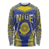 Personalised Niue The Rock Of Polynesia Long Sleeve Shirt Peniamina Gospel Day Blue Version