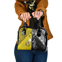 New Zealand Maori And Niue Hiapo Shoulder Handbag Lizard And Coconut Crab Together