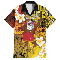 Papua New Guinea Retro Christmas Family Matching Off Shoulder Short Dress and Hawaiian Shirt Hamamas Krismas - Polynesian Pride