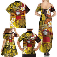 Papua New Guinea Retro Christmas Family Matching Summer Maxi Dress and Hawaiian Shirt Hamamas Krismas - Polynesian Pride