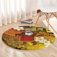 Papua New Guinea Retro Christmas Round Carpet Hamamas Krismas - Polynesian Pride