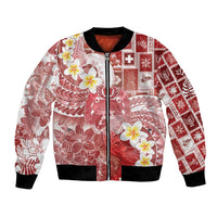 Tonga Christmas Bomber Jacket Kilisimasi Fiefia Retro Style Red - Polynesian Pride