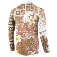 Tonga Christmas Button Sweatshirt Kilisimasi Fiefia Retro Style Brown - Polynesian Pride