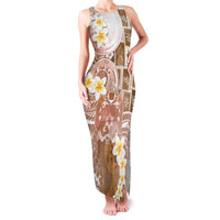 Tonga Christmas Family Matching Tank Maxi Dress and Hawaiian Shirt Kilisimasi Fiefia Retro Style Brown - Polynesian Pride