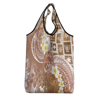Tonga Christmas Grocery Bag Kilisimasi Fiefia Retro Style Brown - Polynesian Pride