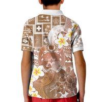 Tonga Christmas Kid Polo Shirt Kilisimasi Fiefia Retro Style Brown - Polynesian Pride