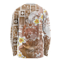 Tonga Christmas Long Sleeve Shirt Kilisimasi Fiefia Retro Style Brown - Polynesian Pride