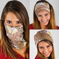 Tonga Christmas Neck Gaiter Kilisimasi Fiefia Retro Style Brown - Polynesian Pride