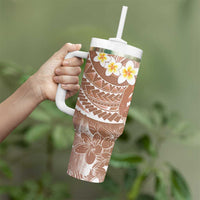 Tonga Christmas Tumbler With Handle Kilisimasi Fiefia Retro Style Brown - Polynesian Pride