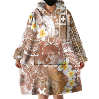Tonga Christmas Wearable Blanket Hoodie Kilisimasi Fiefia Retro Style Brown - Polynesian Pride