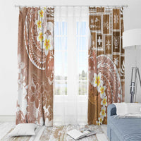 Tonga Christmas Window Curtain Kilisimasi Fiefia Retro Style Brown - Polynesian Pride
