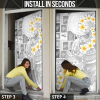 Tonga Christmas Door Cover Kilisimasi Fiefia Retro Style White - Polynesian Pride