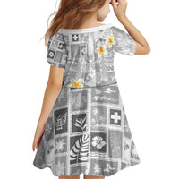 Tonga Christmas Family Matching Off Shoulder Short Dress and Hawaiian Shirt Kilisimasi Fiefia Retro Style White - Polynesian Pride