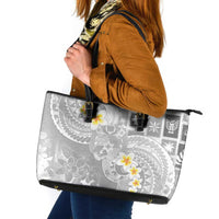 Tonga Christmas Leather Tote Bag Kilisimasi Fiefia Retro Style White - Polynesian Pride