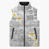 Tonga Christmas Sleeveless Puffer Jacket Kilisimasi Fiefia Retro Style White - Polynesian Pride