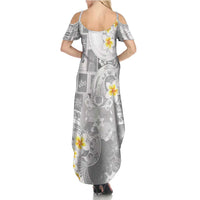 Tonga Christmas Summer Maxi Dress Kilisimasi Fiefia Retro Style White - Polynesian Pride