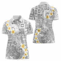 Tonga Christmas Women Polo Shirt Kilisimasi Fiefia Retro Style White LT05 - Polynesian Pride