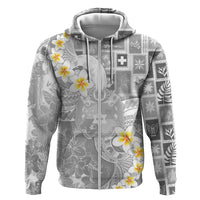 Tonga Christmas Zip Hoodie Kilisimasi Fiefia Retro Style White - Polynesian Pride