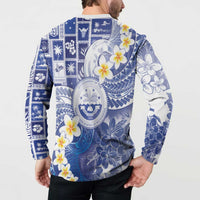 Federated States Of Micronesia Christmas Button Sweatshirt Retro Style Bright Version - Polynesian Pride