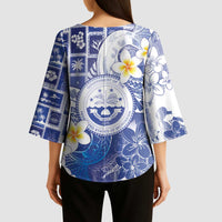Federated States Of Micronesia Christmas Kimono Sleeve Blouse Retro Style Bright Version - Polynesian Pride