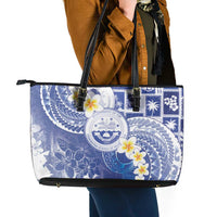 Federated States Of Micronesia Christmas Leather Tote Bag Retro Style Bright Version - Polynesian Pride