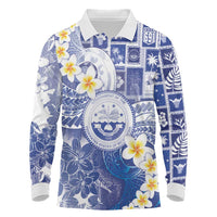 Federated States Of Micronesia Christmas Long Sleeve Polo Shirt Retro Style Bright Version - Polynesian Pride