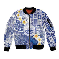 Federated States Of Micronesia Christmas Sleeve Zip Bomber Jacket Retro Style Bright Version - Polynesian Pride