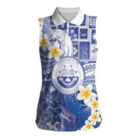 Federated States Of Micronesia Christmas Women Sleeveless Polo Shirt Retro Style Bright Version - Polynesian Pride