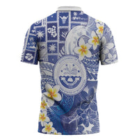 Federated States Of Micronesia Christmas Zipper Polo Shirt Retro Style Bright Version LT05 - Polynesian Pride