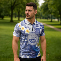 Federated States Of Micronesia Christmas Zipper Polo Shirt Retro Style Bright Version LT05 - Polynesian Pride