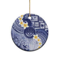 Federated States Of Micronesia Christmas Ceramic Ornament Retro Style Dark Version - Polynesian Pride